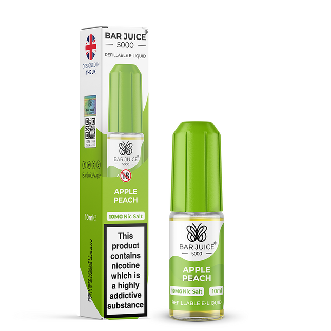 Apple Peach Nic Salt Bar Juice 5000 E-Liquid 10ml - Vape Store Twickenham