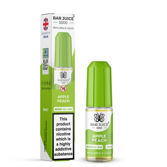 Apple Peach Nic Salt Bar Juice 5000 E-Liquid 10ml - Vape Store Twickenham