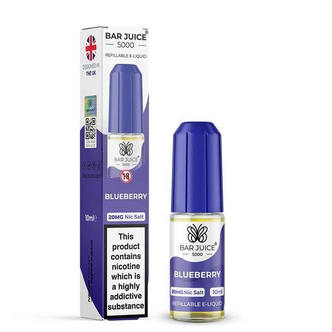 Blueberry Nic Salt Bar Juice 5000 E-Liquid 10ml Vape Store Twickenham