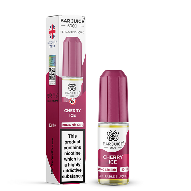 Cherry Ice Nic Salt Bar Juice 5000 E-Liquid 10ml - Vape Store Twickenham