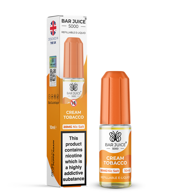 Cream Tobacco Nic Salt Bar Juice 5000 E-Liquid 10ml - Vape Store Twickenham