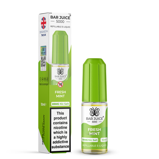 Fresh Mint Nic Salt Bar Juice 5000 E-Liquid 10ml - Vape Store Twickenham