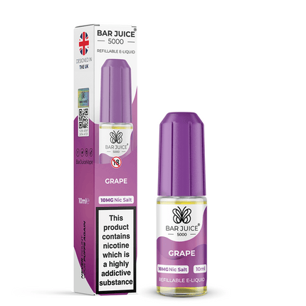 Grape Nic Salt Bar Juice 5000 E-Liquid 10ml - Vape Store Twickenham