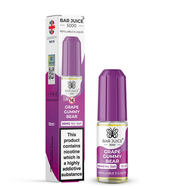 Grape Gummy Bear Nic Salt Bar Juice 5000 E-Liquid 10ml - Vape Store Twickenham