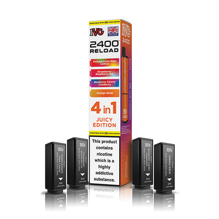 IVG 2400 Reloaded 4 in 1 Prefilled Pods - Vape Store Twickenham