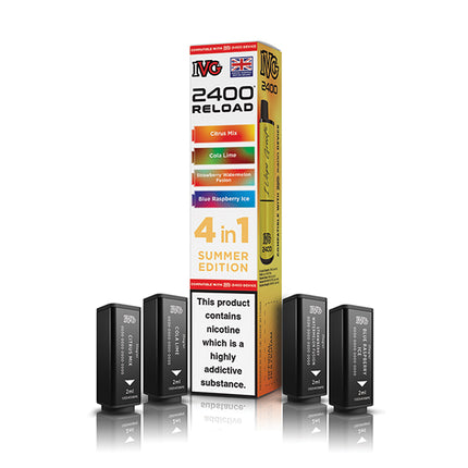 IVG 2400 Reloaded 4 in 1 Prefilled Pods - Vape Store Twickenham