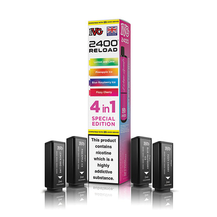 IVG 2400 Reloaded 4 in 1 Prefilled Pods - Vape Store Twickenham