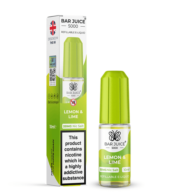 Lemon & Lime Nic Salt Bar Juice 5000 E-Liquid 10ml - Vape Store Twickenham