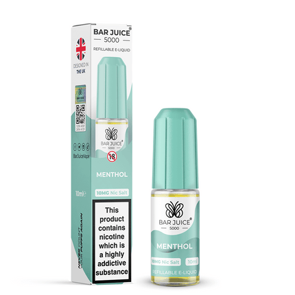 Menthol Nic Salt Bar Juice 5000 E-Liquid 10ml - Vape Store Twickenham