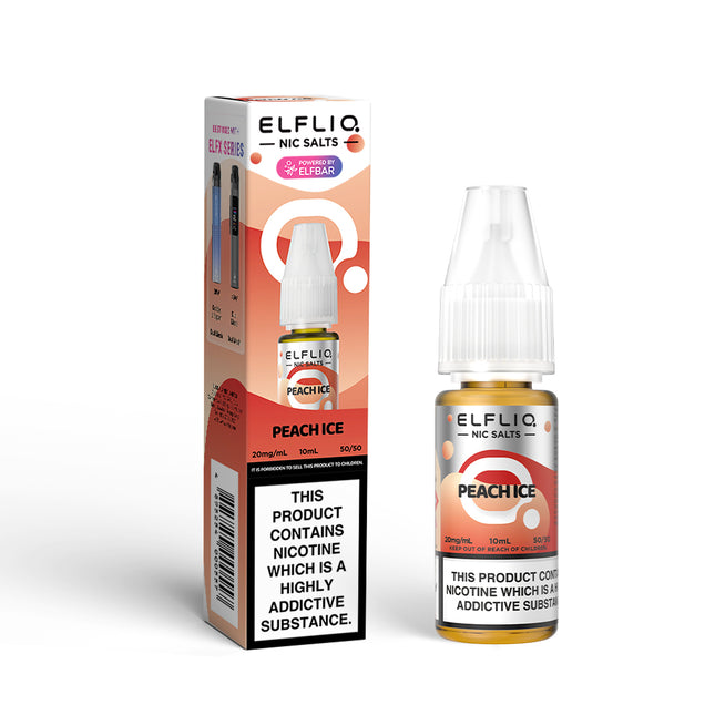 ELFLIQ Peach Ice 10ml Nic Salt E-Liquid - Vape Store Twickenham