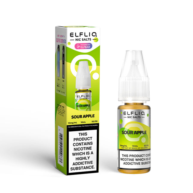 ELFLIQ Sour Apple 10ml Nic Salt E-Liquid - Vape Store Twickenham