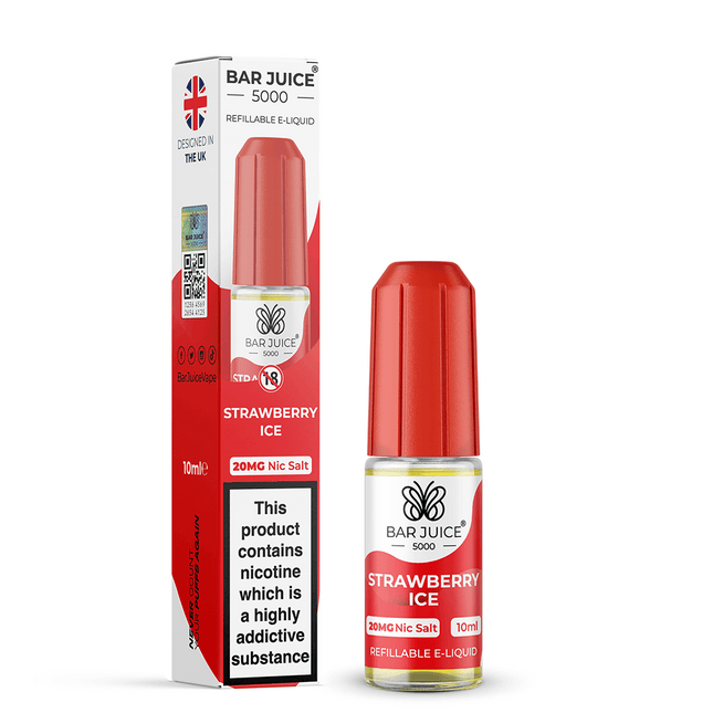 Strawberry Ice Nic Salt Bar Juice 5000 E-Liquid 10ml - Vape Store Twickenham