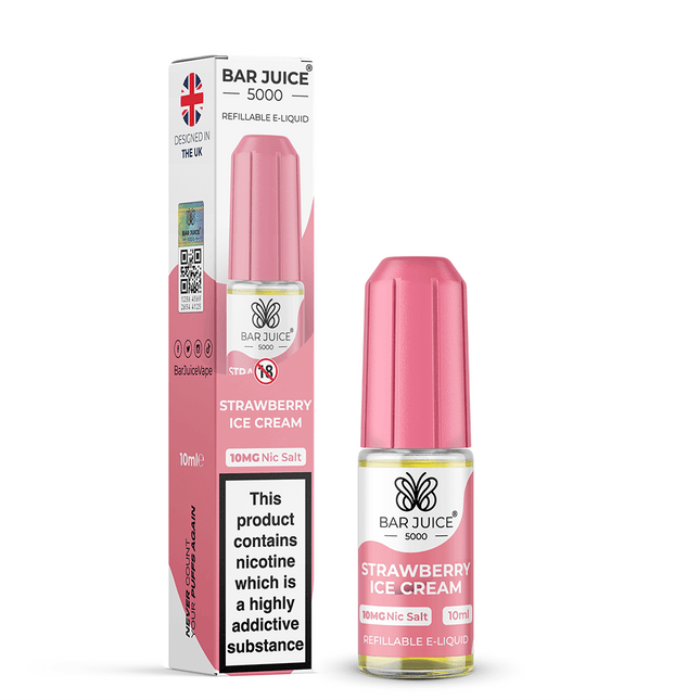 Strawberry Ice Cream Nic Salt Bar Juice 5000 E-Liquid 10ml - Vape Store Twickenham