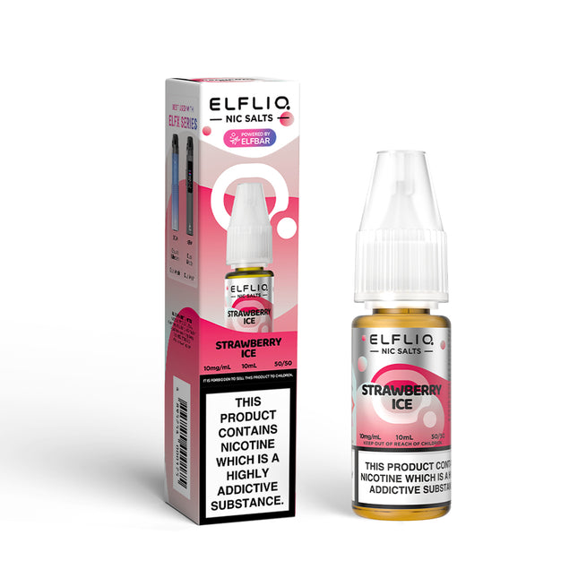 ELFLIQ Strawberry Ice 10ml Nic Salt E-Liquid - Vape Store Twickenham