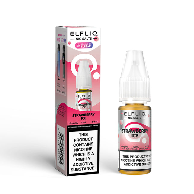 ELFLIQ Strawberry Ice 10ml Nic Salt E-Liquid - Vape Store Twickenham
