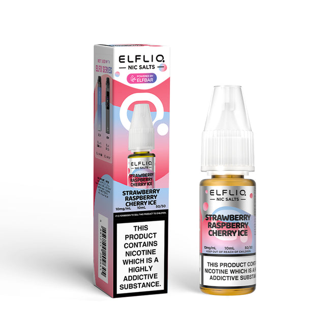 ELFLIQ Strawberry Raspberry Cherry Ice 10ml Nic Salt E-Liquid - Vape Store Twickenham
