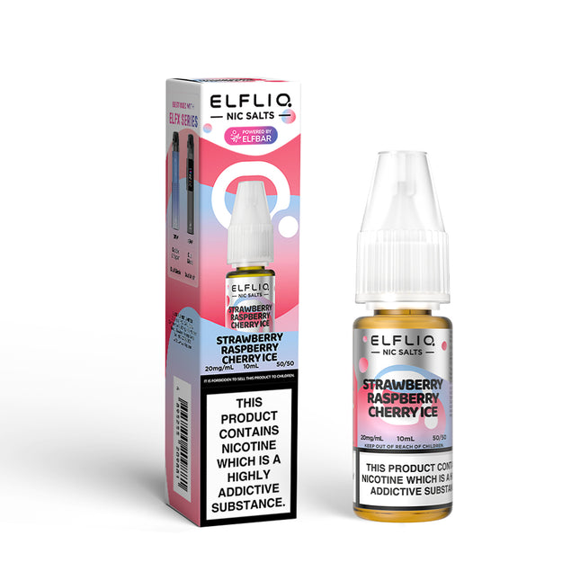 ELFLIQ Strawberry Raspberry Cherry Ice 10ml Nic Salt E-Liquid - Vape Store Twickenham