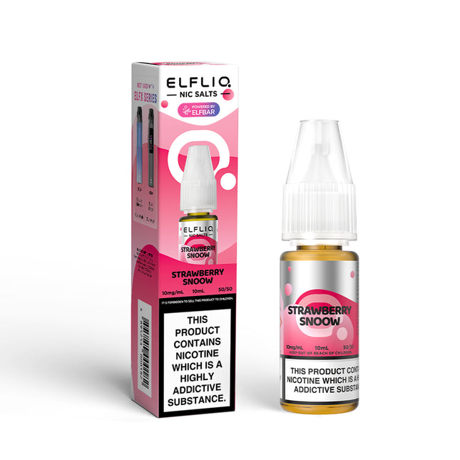 ELFLIQ Strawberry Ice Cream(Strawberry Snoow) 10ml Nic Salt E-Liquid - Vape Store Twickenham