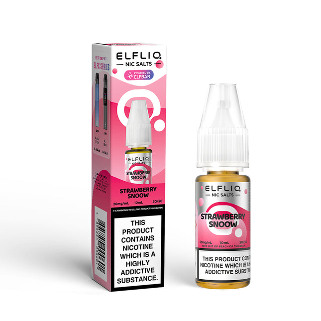 ELFLIQ Strawberry Ice Cream(Strawberry Snoow) 10ml Nic Salt E-Liquid - Vape Store Twickenham