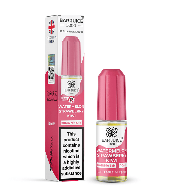 Watermelon Strawberry Kiwi Nic Salt Bar Juice 5000 E-Liquid 10ml - Vape Store Twickenham